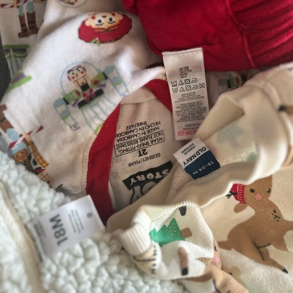 Holiday Unisex Christmas Bundle Toy Story Pajamas / Carters 18-24 Mo